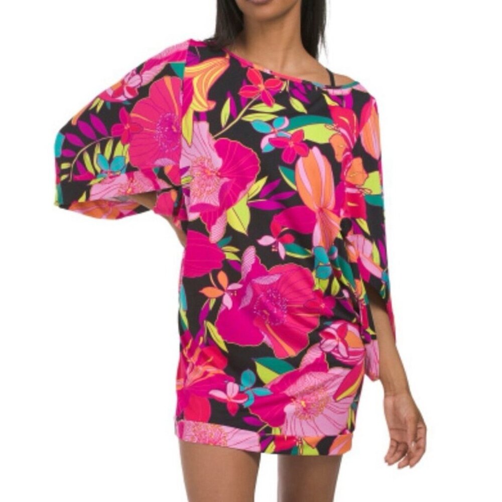 Trina Turk Solar Floral Swim Tunic Dress Sz XS/S